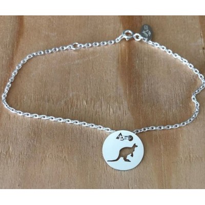 Bracelet femme argent, créateur CabaneTchanque, Token's Kangourou